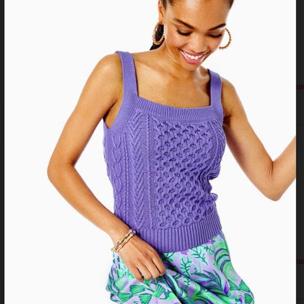 Evanie Sweater Knit Tank Top Mystical Purple